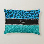 名前sky blue leopardターコイズグリッター アクセントクッション (裏面)