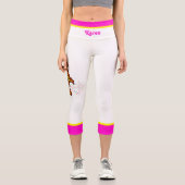 名前Sweet sixteen（ピンクと黄色のトリム） カプリレギンス (正面)