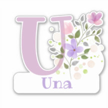 名前Unaと文字Uステッカー切り取り