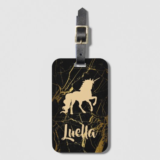 名前Unicorn荷物パーソナライズされたタグの追加 ラゲッジタグ (正面縦)