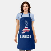 名前USA米国国旗American Eagle America 7月4日 エプロン (着用した状態)