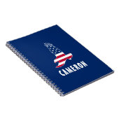 名前USA米国国旗American Eagle America 7月4日 ノートブック (右側)