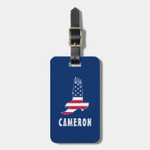 名前USA米国国旗American Eagle America 7月4日 ラゲッジタグ (正面縦)