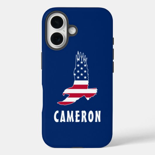 名前USA米国国旗American Eagle America 7月4日 Case-Mate iPhoneケース (裏面)