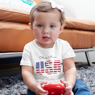 名前USA、24生まれたばかりのmosジャージ素晴らし ベビーTシャツ