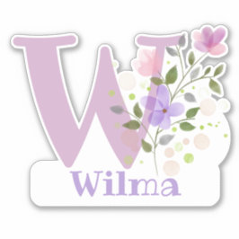 名前Wilmaと文字Wステッカー切り取り シール
