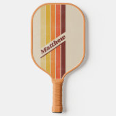 名動揺して付きストライプのレトロ濃 ピックルボールラケット (裏面)
