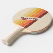 名動揺して付きストライプのレトロ濃 卓球ラケット (正面アングル)