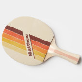 名動揺して付きストライプのレトロ濃 卓球ラケット (横)