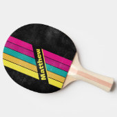名動揺して前ストライプの付きレトロDark 80s 卓球ラケット (横)