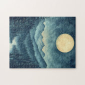 名勝の山の風景を満月 ジグソーパズル (横)