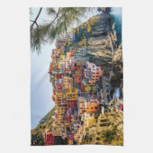 名勝の村，シンクテレ，リグーリア，イタリア キッチンタオル (縦)