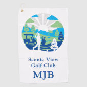 名勝パーソナライズされたコースレトロモダンゴルファー ゴルフタオル (正面)