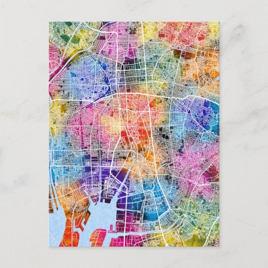 名古屋市の地図 ポストカード (正面)