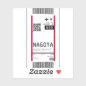 名古屋日本への搭乗券 シール (シート)