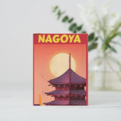 名古屋 日本 レトロ 旅行 ポスター ポストカード (スタンド正面)