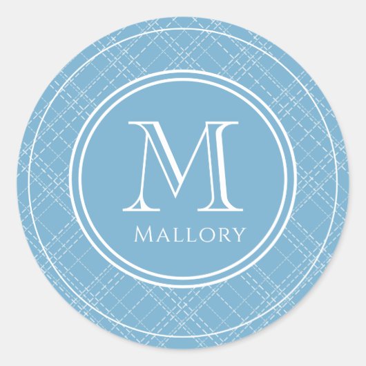 名名門私立校風の前&イニシャルモノグラムノートパソコンステッカー ラウンドシール (正面)