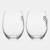 名字かわいい台本結婚の ステムなしワイングラス (右)