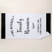 名字のシンプルで、モダンな家族会 ビーチタオル (正面)