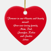 名字を愛すパーソナライズされたるNANA セラミックオーナメント (裏面)