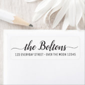 名字カスタム書道モダンフォントエレガント ラベル (インサイチュ)