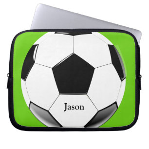 名字ラップトップエレクトロニクスバッグ付きサッカーボール ラップトップスリーブ
