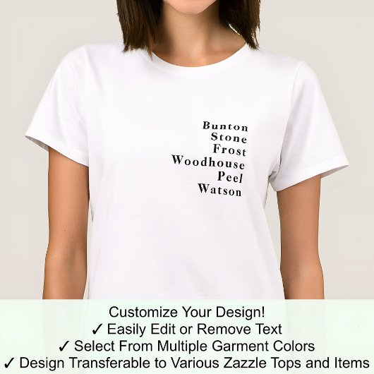 名字Forename名字トレンドカスタム02B Tシャツ