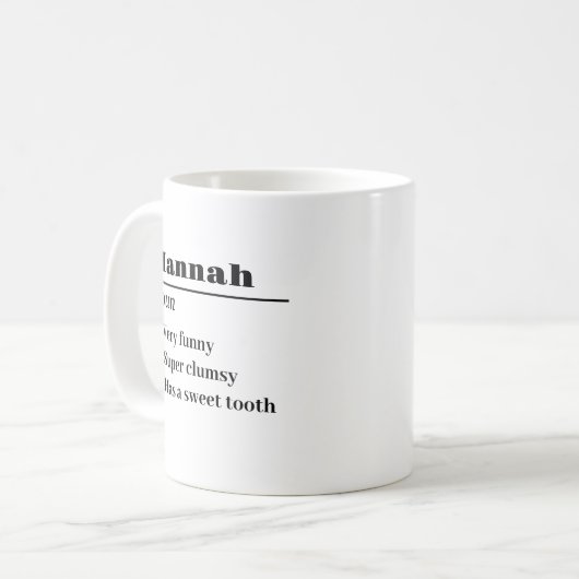 名定パーソナライズされた義の名詞友最高の人 コーヒーマグカップ (正面左)