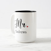 名宛て夫婦贈与夫新郎 ツートーンマグカップ (正面左)