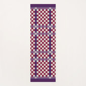 名市松模様にイニシャルモノグラムバイオレットベリー ヨガマット (正面)