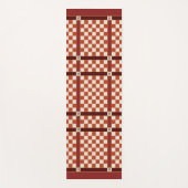 名市松模様に前イニシャルモノグラムラストオレンジ ヨガマット (正面)