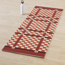 名市松模様に前イニシャルモノグラムラストオレンジ