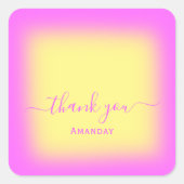 名感謝してい前ピンクのメイクアップアーティスト小規模企業Yello スクエアシール (正面)