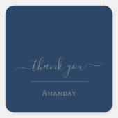 名感謝してい前ブルーネイビーMinimalIsmブティックショップ スクエアシール (正面)