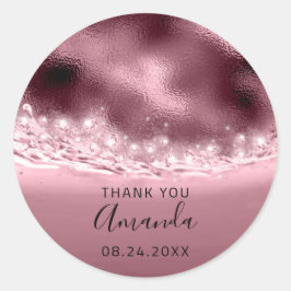 名感謝してい前日付スパークブライダルシャワーバラ ラウンドシール