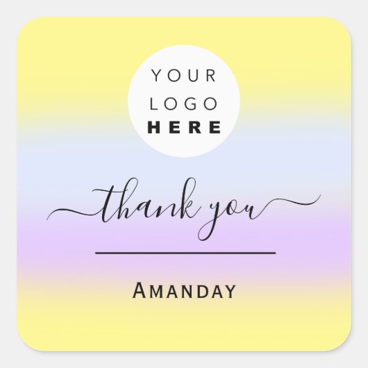 名感謝してい前Blue モダン Business Boutique Shopロゴ スクエアシール (正面)