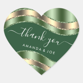 名感謝してい前Sweet 16thブライダル金ゴールドミントグリーン ハートシール