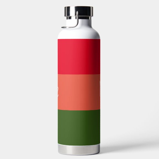 名数々の前のモダン色のストライプ ウォーターボトル (右面)