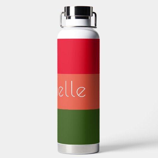 名数々の前のモダン色のストライプ ウォーターボトル (背面)