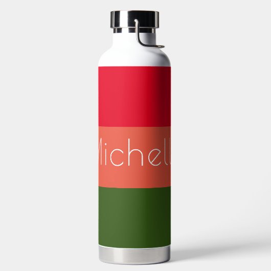 名数々の前のモダン色のストライプ ウォーターボトル (左面)