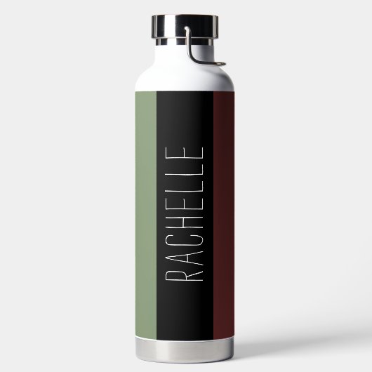 名数々の前のモダン色のストライプ ウォーターボトル (左面)