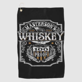 名旧パーソナライズされたウエストウイスキー醸造バー ゴルフタオル