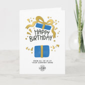 名書前ロゴかわいいおもしろいビジネス誕生日 カード (正面)