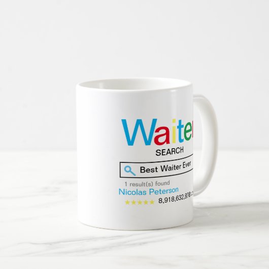 名最高の前のウェイターの検索エンジン結果 コーヒーマグカップ (正面右)
