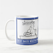 名最高の前のセールスマン漫画。 コーヒーマグカップ (左)