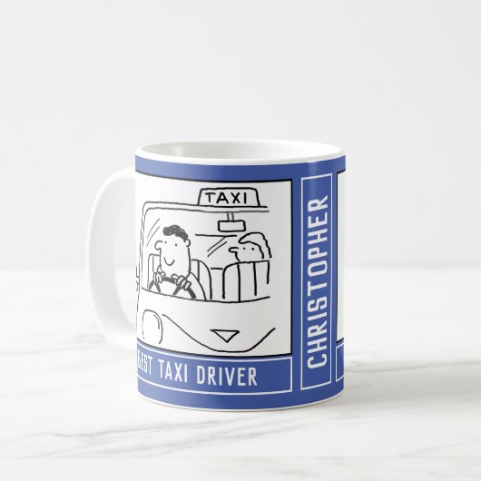 名最高の前のタクシー運転手の漫画。 コーヒーマグカップ (正面左)