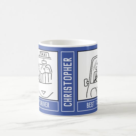 名最高の前のタクシー運転手の漫画。 コーヒーマグカップ (中央)