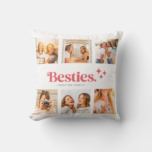 名最高の前の友だち写真コラージュ クッション (正面)
