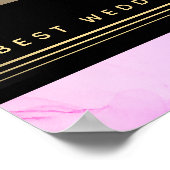 名最高の前の犬の写真テンプレートピンク紫 ポスター (角)