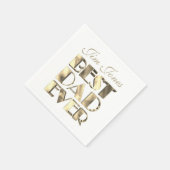 名最高の前金ゴールドと白色のパパエレガント スタンダードカクテルナプキン (角)